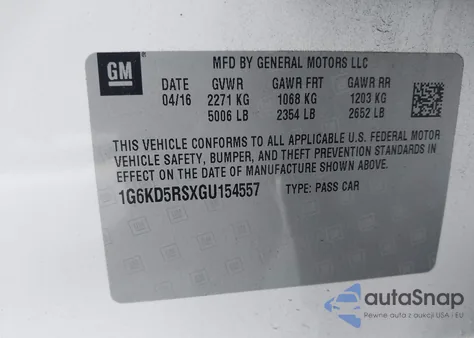 2016 Cadillac Ct6 Luxury from USA, damaged, VIN 1G6KD5RSXGU154557